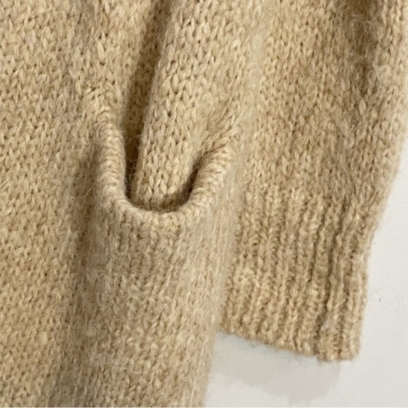 360 Sweater Italian Yarn Alpaca Wool Duster Cardigan Tan Large - Picture 6 of 10